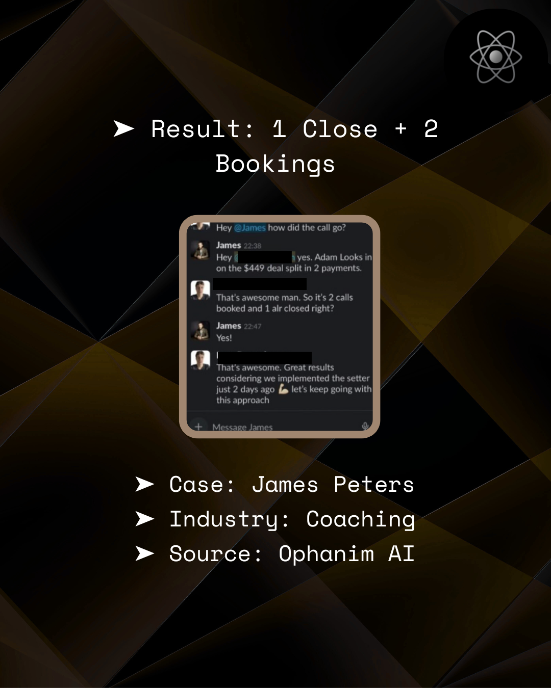 James Peters – 1 close + 2 bookings